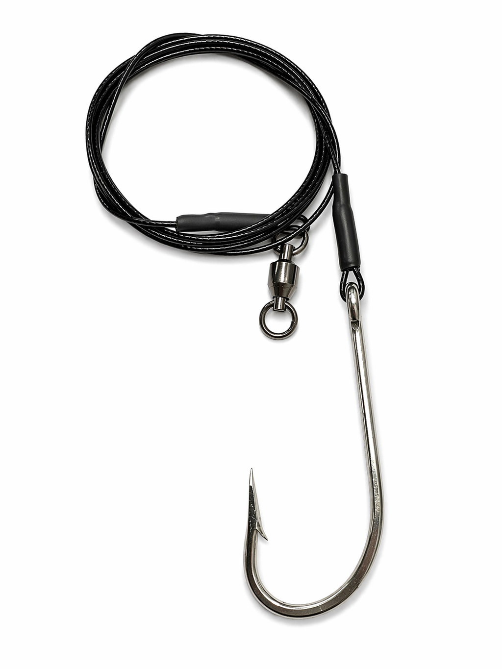CROSTEEL 9/0 Braided Stainless steel nylon coated 400lb Leader with Mustad 3407 O'Shaughnessy hook
