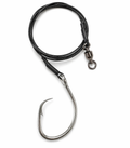 CROSTEEL 16/0 Braided Stainless steel nylon coated 400lb Leader with Mustad 39960 Circle Hook