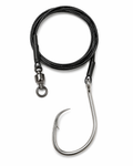 CROSTEEL 14/0 Braided Stainless steel nylon coated 400lb Leader with Mustad 39960 Circle Hook